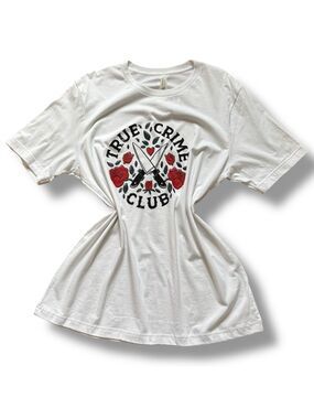NWT Boutique True Crime Bella Canvas White Tee - Size XLarge